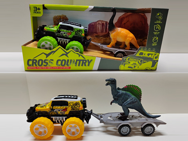 Friction Cartoon Toyota Car Dragging Dinosaurs