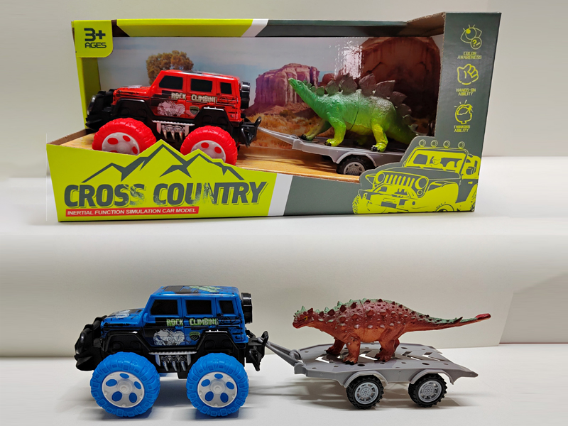 Friction Cartoon Benz Towing Dinosaurs