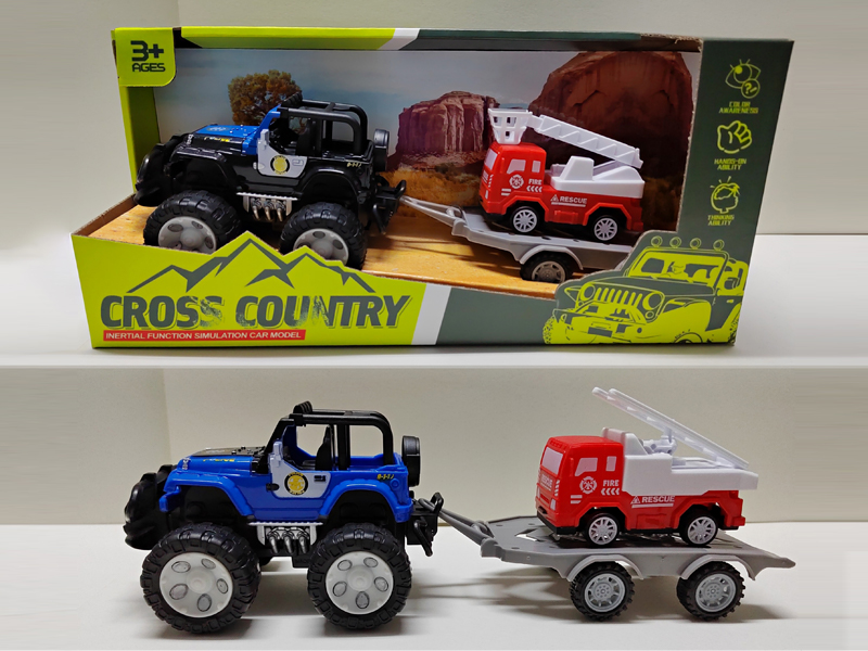 Friction Jeep Police Car Towing Fire Truck