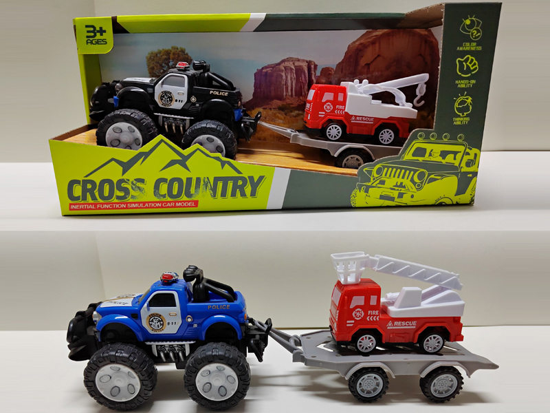 Friction Pickup Police Car Towing Fire Truck