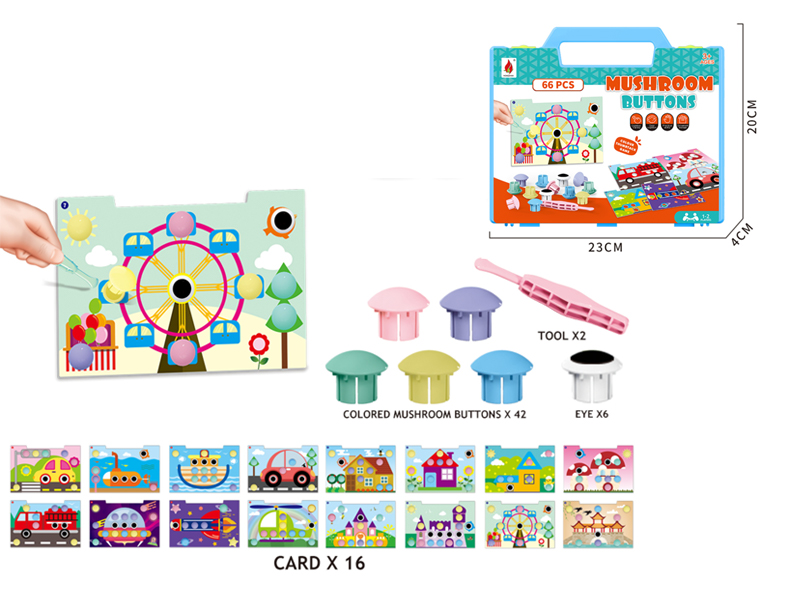 66Pcs Traffic + House Mushroom Nail