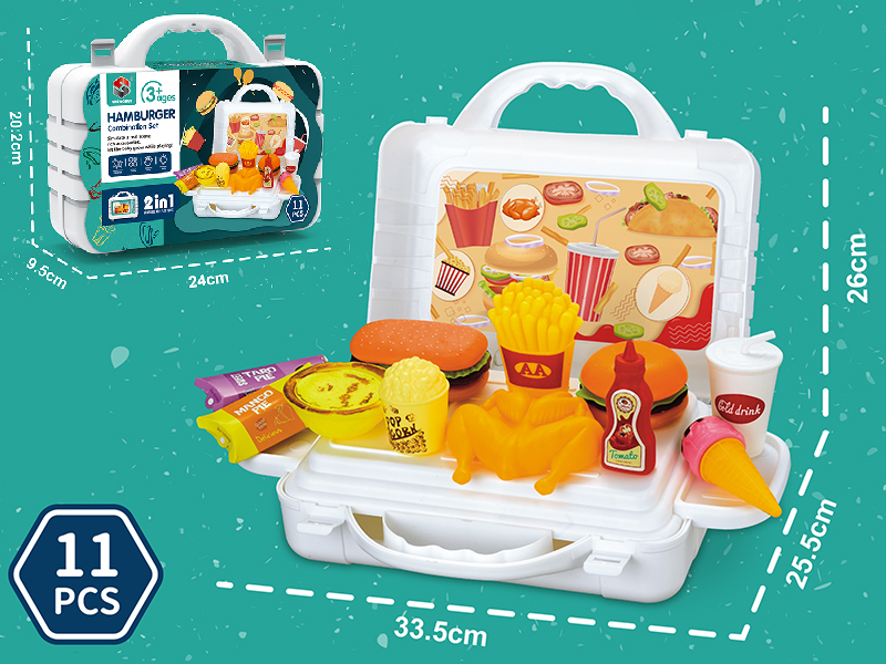 Hamburger Combination Set Storage Suitcase 11pcs