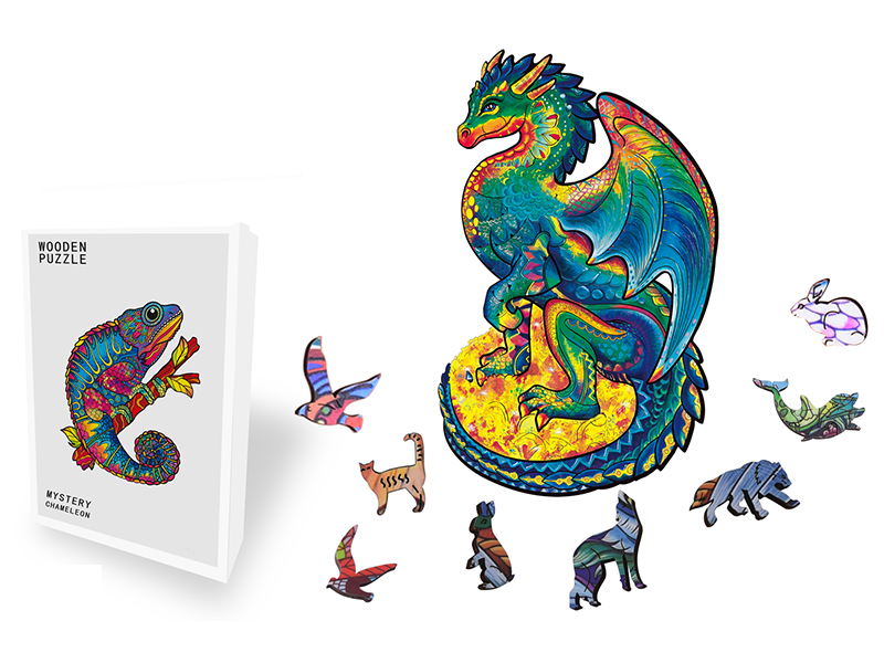 96PCS Special Shaped Wooden Puzzle Irregular Three-Dimensional Animal Puzzle