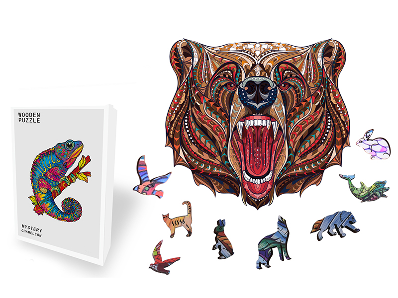 100PCS Special Shaped Wooden Puzzle Irregular Three-Dimensional Animal Puzzle