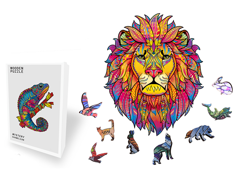 100PCS Special Shaped Wooden Puzzle Irregular Three-Dimensional Animal Puzzle