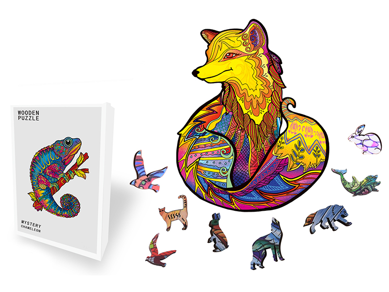 100PCS Special Shaped Wooden Puzzle Irregular Three-Dimensional Animal Puzzle