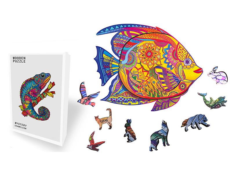 100PCS Special Shaped Wooden Puzzle Irregular Three-Dimensional Animal Puzzle