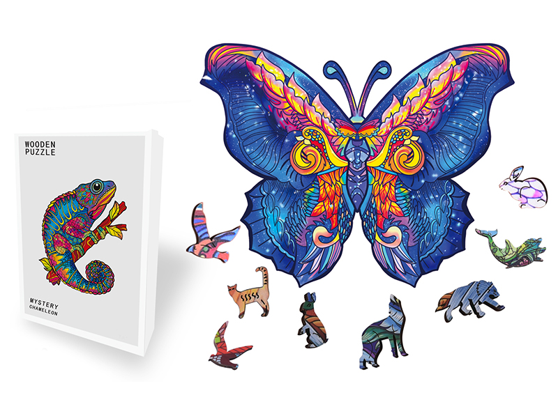 100PCS Special Shaped Wooden Puzzle Irregular Three-Dimensional Animal Puzzle