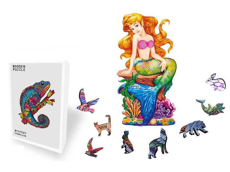 100PCS Special Shaped Wooden Puzzle Irregular Three-Dimensional Animal Puzzle