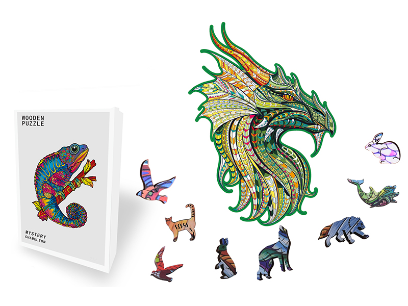 125PCS Special Shaped Wooden Puzzle Irregular Three-Dimensional Animal Puzzle