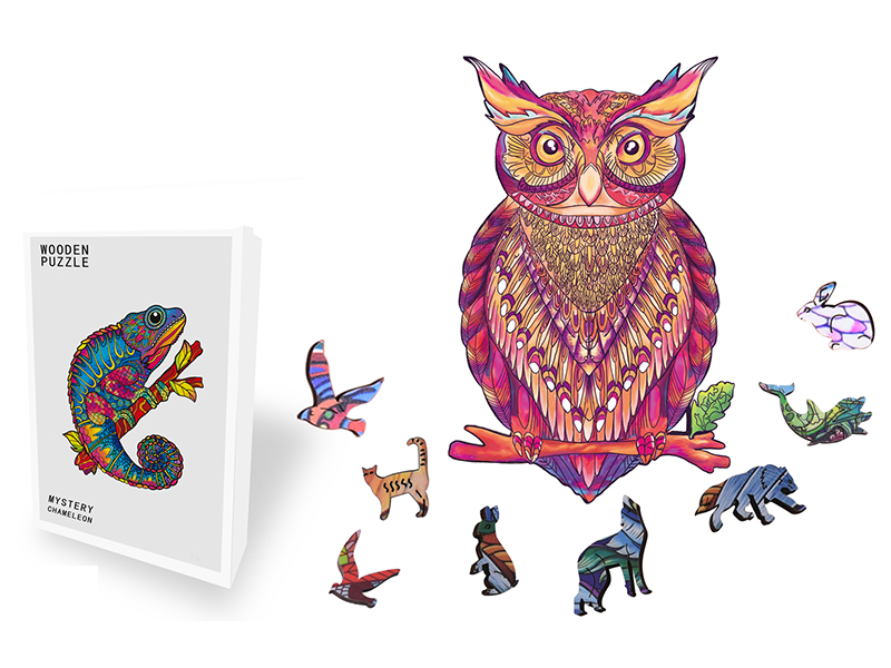 122PCS Special Shaped Wooden Puzzle Irregular Three-Dimensional Animal Puzzle