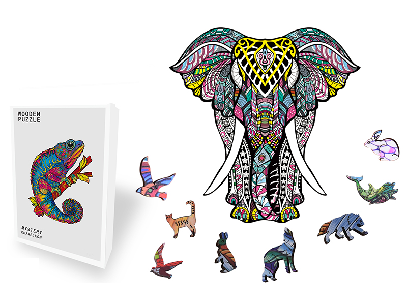 173PCS Special Shaped Wooden Puzzle Irregular Three-Dimensional Animal Puzzle