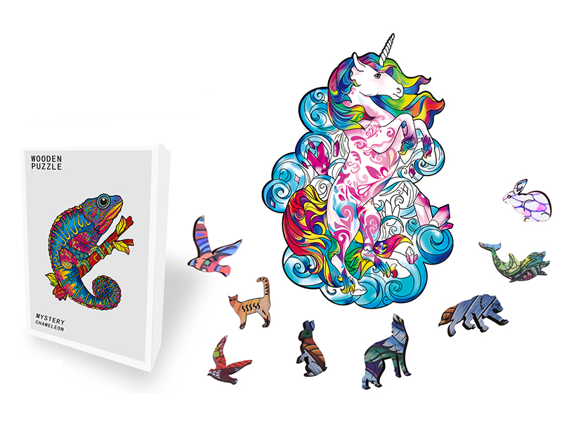 175PCS Special Shaped Wooden Puzzle Irregular Three-Dimensional Animal Puzzle