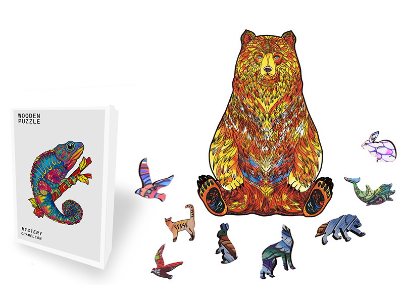 200PCS Special Shaped Wooden Puzzle Irregular Three-Dimensional Animal Puzzle