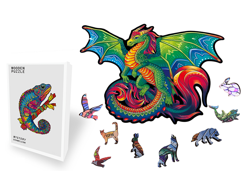 200PCS Special Shaped Wooden Puzzle Irregular Three-Dimensional Animal Puzzle