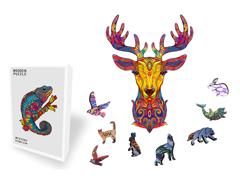 150PCS Special Shaped Wooden Puzzle Irregular Three-Dimensional Animal Puzzle