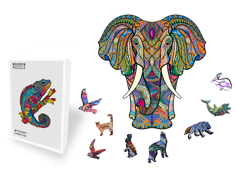 200PCS Special Shaped Wooden Puzzle Irregular Three-Dimensional Animal Puzzle