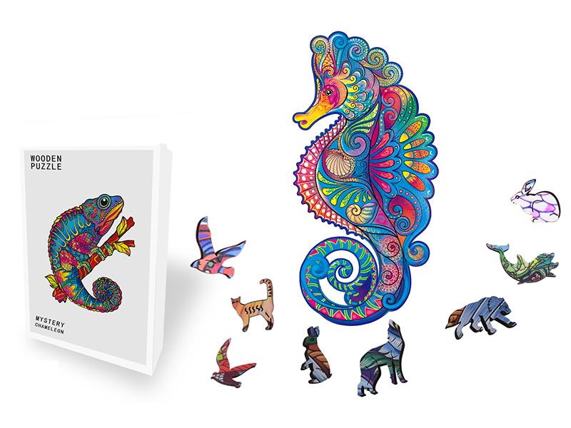 150PCS Special Shaped Wooden Puzzle Irregular Three-Dimensional Animal Puzzle