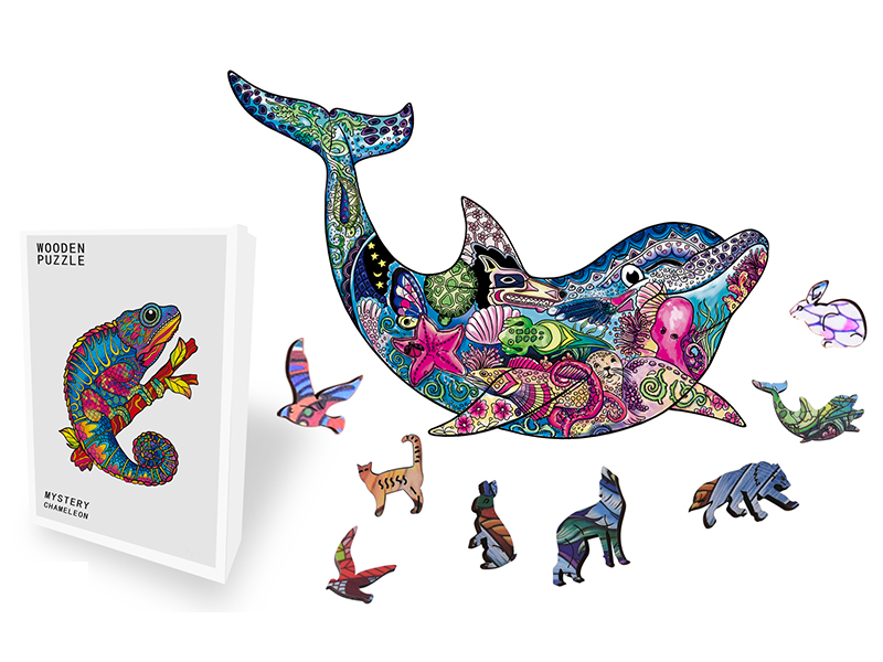 130PCS Special Shaped Wooden Puzzle Irregular Three-Dimensional Animal Puzzle