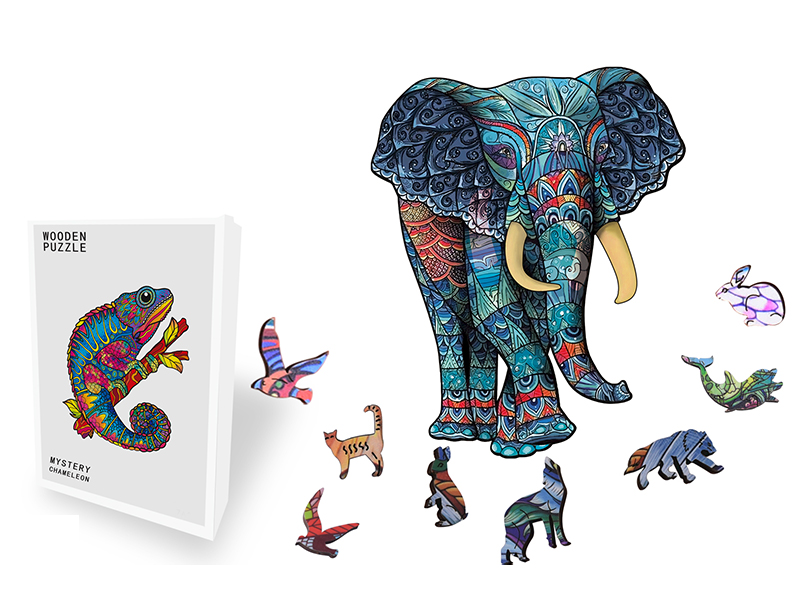 150PCS Special Shaped Wooden Puzzle Irregular Three-Dimensional Animal Puzzle