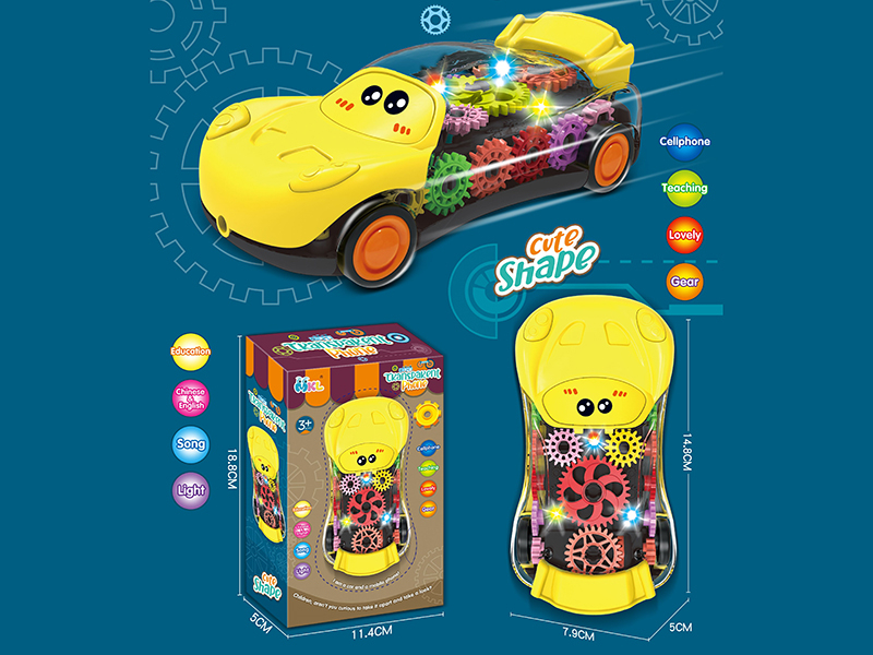 Transparent Gear Pull Back Car With Light And Music