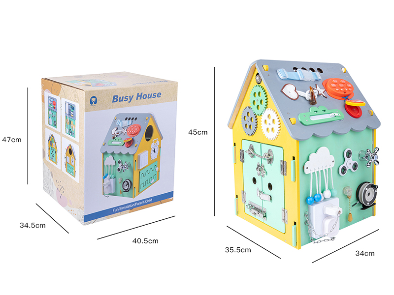 Wooden Multifunction Busy House