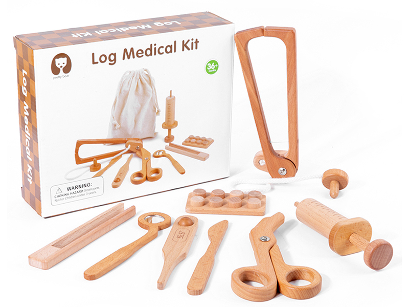 Wooden Log Medical Kit