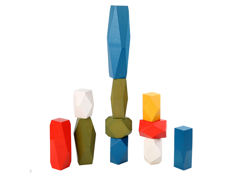 Wooden Colorful Stacking Stones
