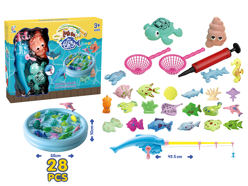 Luminous Fishing Toys + Round Pool