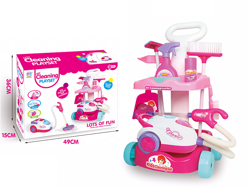 Cleaning Cart + Vacuum Cleaner(With Light)  + Cleaning Tools