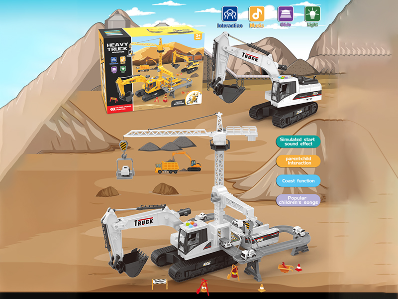 DIY Scene Deforuation Excavator Track Adventure (White)