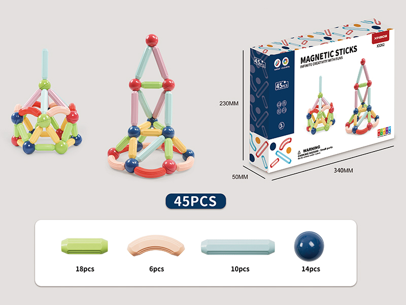 Mini Transparent Magnetic Sticks 45pcs