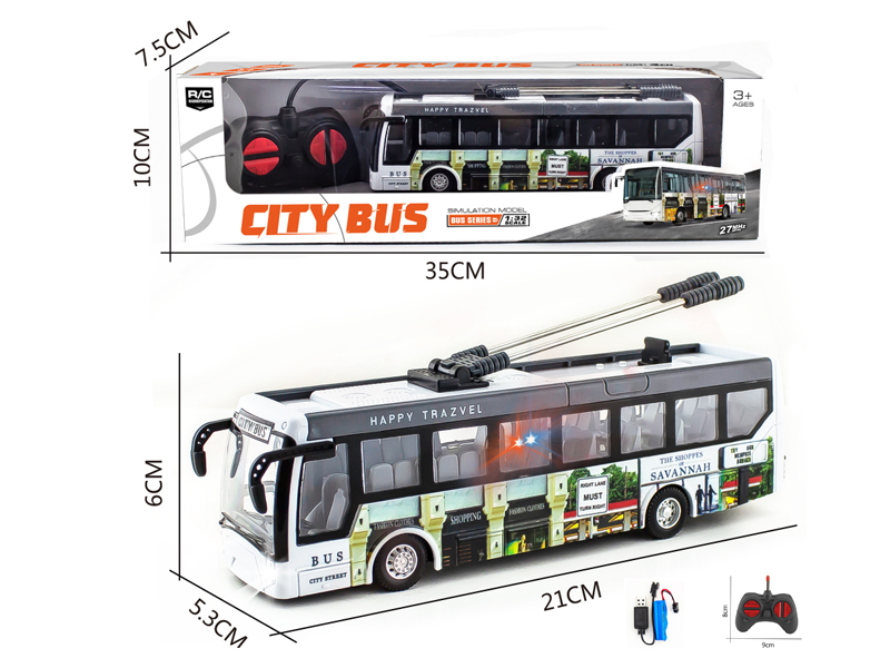 1:32 4Ch 27Mhz R/C Uv Printing Bus With Lights (Including Electricity)