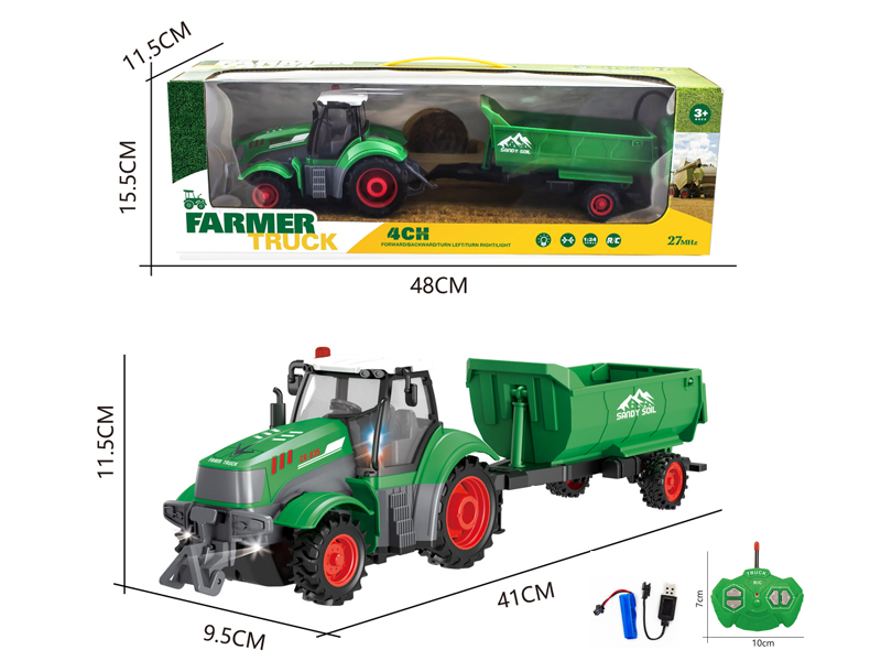 1:32 4Ch 27Mhz R/C Light Farmer Series Dump Truck (Including Electricity)