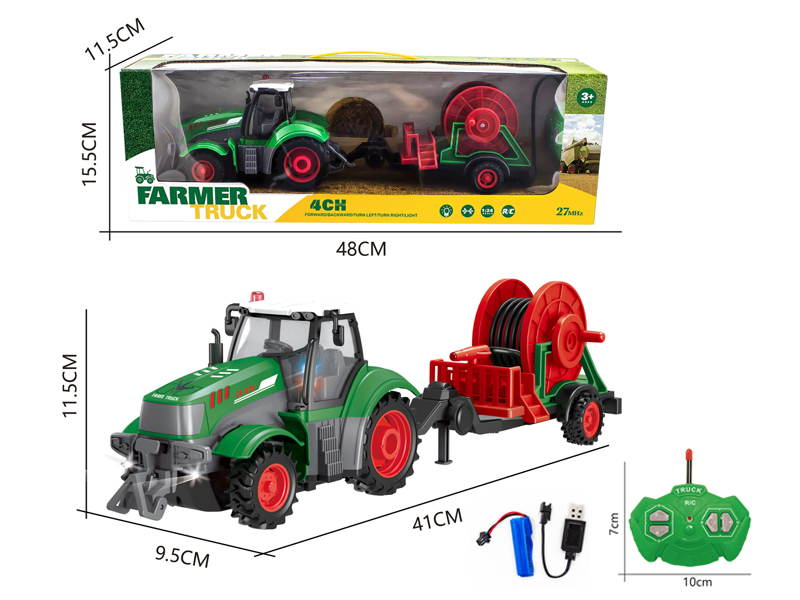 1:32 4Ch 27Mhz R/C Light Farmer Series Water Pump Truck (Including Electricity)