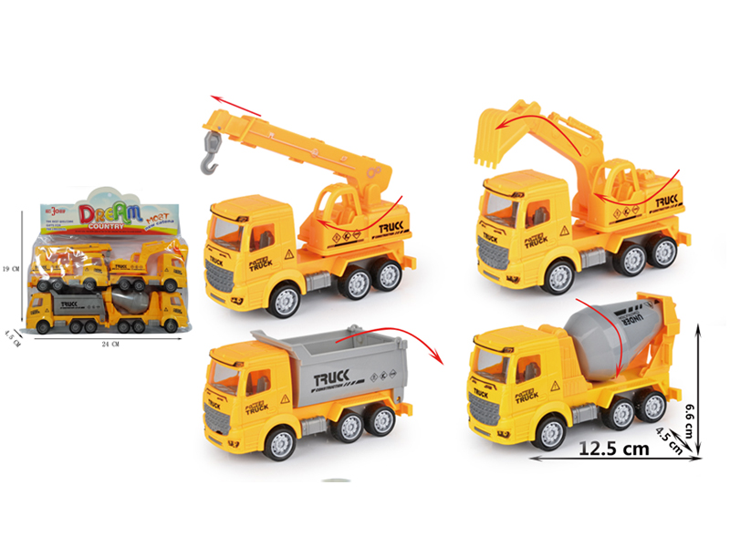 4Pcs Friction Engineering Vehicle