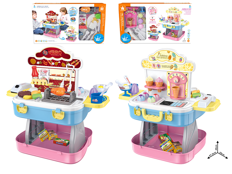 Barbecue Shop/Ice Cream Shop 3 In 1 Suitcase