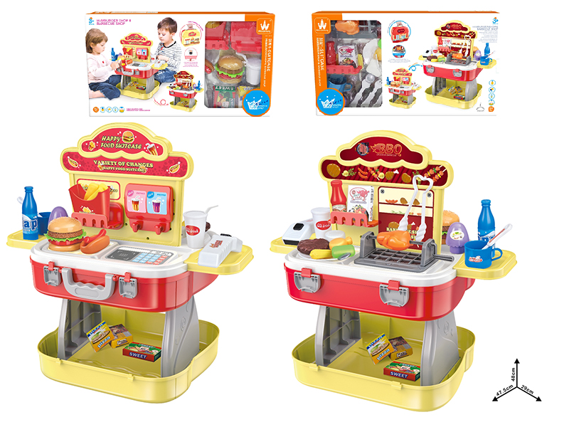 Hamburger Shop/Barbecue Shop 3 In 1 Suitcase