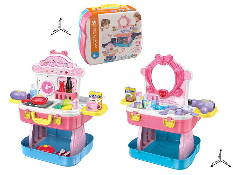 Dresser/Kitchen Set 3 In 1 Suitcase