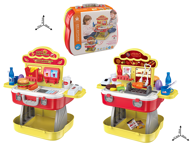 Hamburger Shop/Barbecue Shop 3 In 1 Suitcase