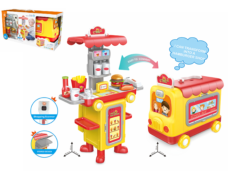 2 In 1 Deformation Bus Hamburger Shop