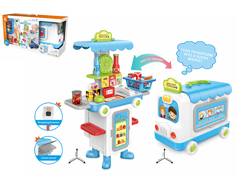 2 In 1 Deformation Bus & Super Market