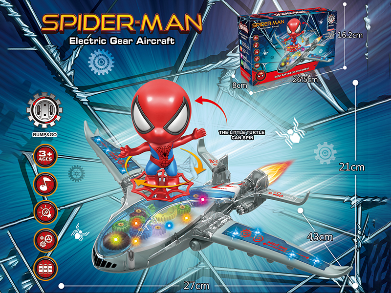 B/O Go And Bump Gear Aircraft With Spider-Man