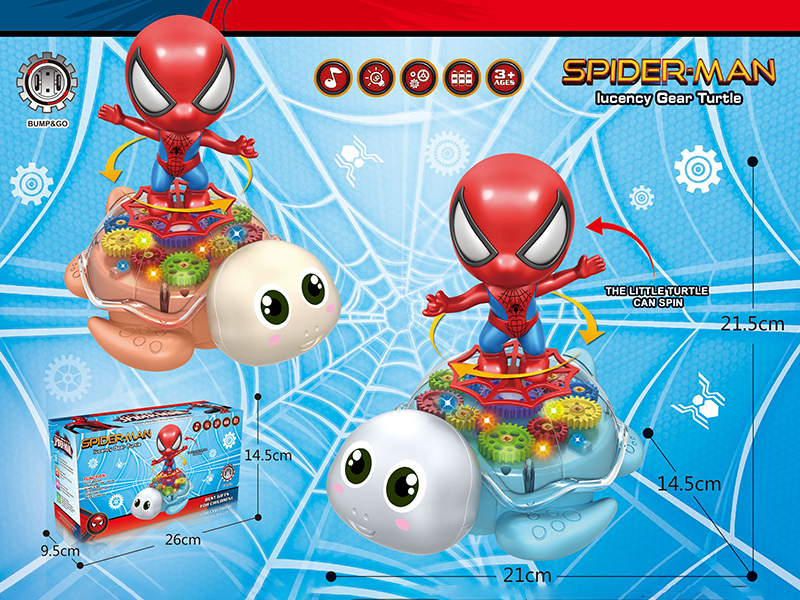 B/O Go And Bump Gear Turtle With Spider-Man