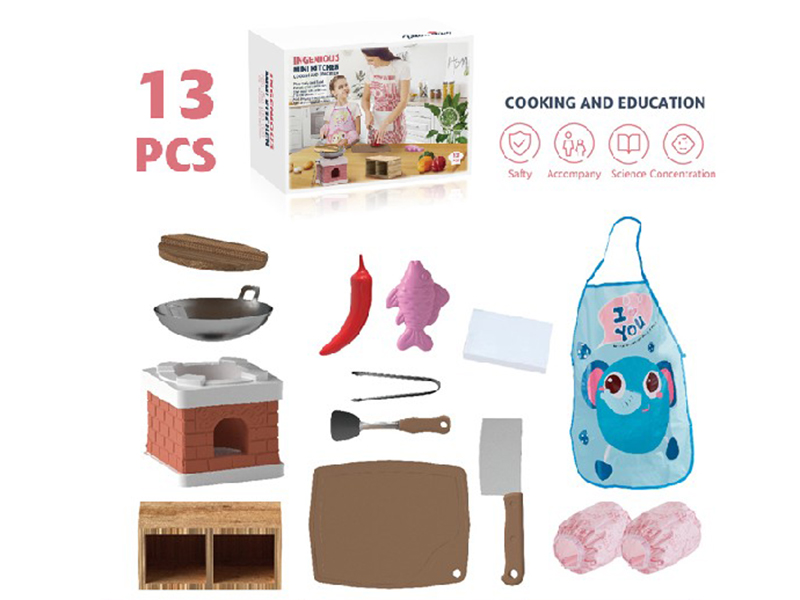 Kitchen Miniature Real Cooking Toys 13pcs