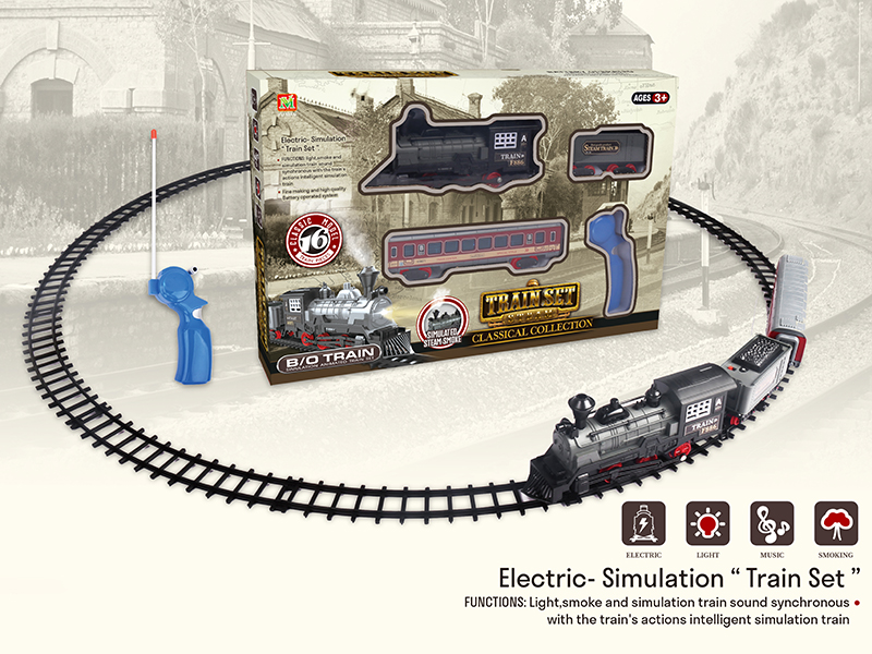 Remote Control Rail Train(Light,Smoke,Simulation Train Sound)