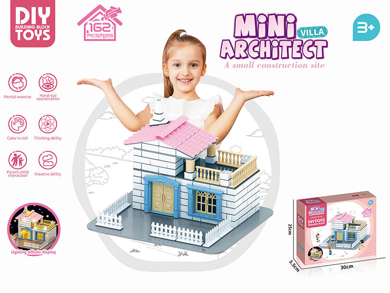 Mini Villa Architect DIY Simulation Brick Model Building Blocks(With Light)