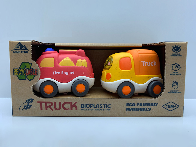 2PCS Slide Straw Cartoon Scooter