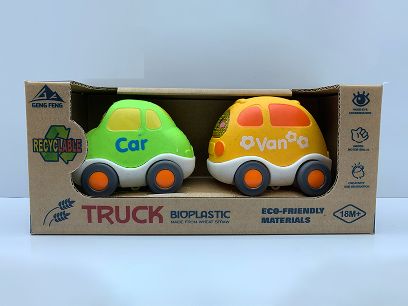 2PCS Slide Straw Cartoon Scooter