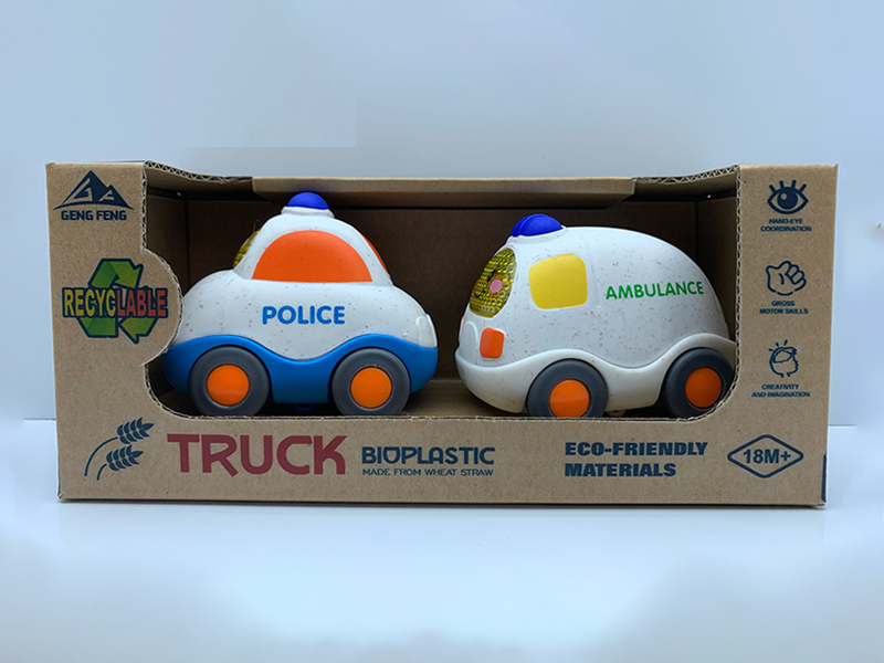 2PCS Slide Straw Cartoon Scooter